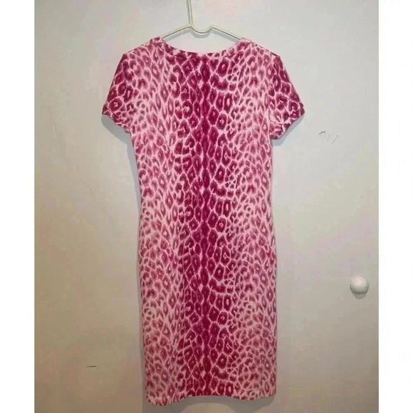 Vintage Moschino Cheap & Chic Pink Leopard Knit Wool Dress - Picture 3 of 7